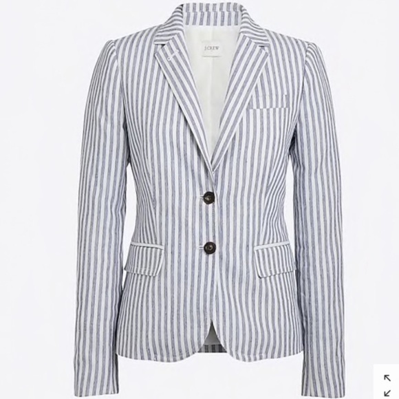 J. Crew Jackets & Blazers - J. Crew Schoolboy Blue/White Striped BlazerJacket